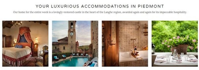 Your Luxurious Accommodations in Piedmont. Our home for the entire week is a lovingly-restored castle in the heart of the Langhe region, awarded again and again for its impeccable hospitality.